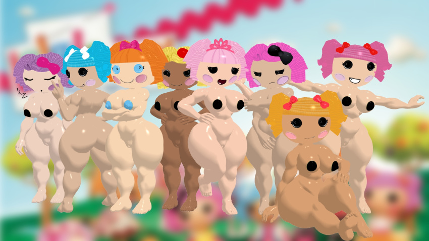 3d 8girls bea_spells-a-lot beauty_mark big_breasts black_eyes black_nipples blue_eyes blue_hair blue_nipples blurred_background breasts button_eyes clown_girl crumbs_sugar_cookie dark-skinned_female dot_starlight embarrassed female female_only group_nudity group_picture half-closed_eyes huge_ass huge_breasts huge_thighs inky64_(artist) jewel_sparkles kabalmystic lalaloopsy light-skinned_female light_skin mikumikudance mittens_fluff_’n’_stuff mole_under_eye naked naked_female nude nude_female nude_females peanut_big_top pillow_featherbed pink_hair purple_hair ragdoll sleeping sleeping_nude spot_splatter_splash tan_skinned_female thick_thighs tiara twintails wide_hips yellow_hair