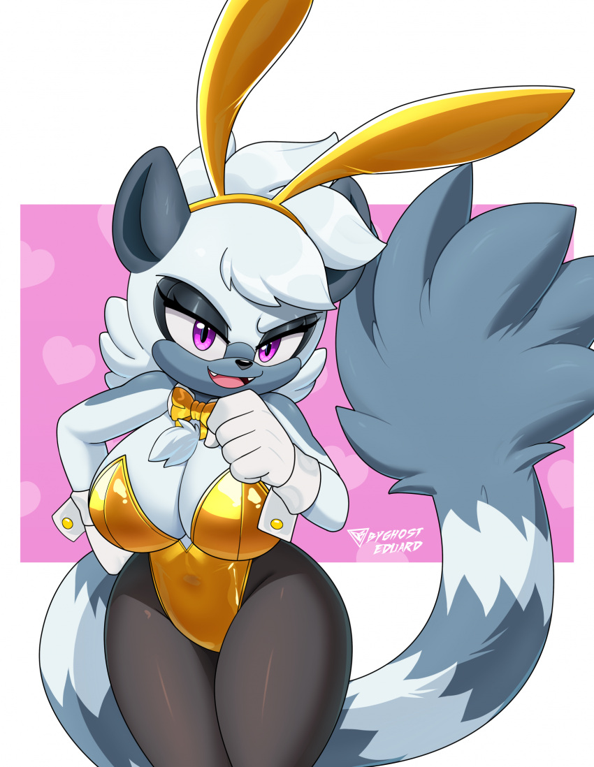 1girl big_breasts bow breasts bunny_ears bunny_girl bunny_suit bunnysuit byghosteduard female idw_publishing lemur mobian sega sexy solo sonic_the_hedgehog_(comics) sonic_the_hedgehog_(idw) sonic_the_hedgehog_(series) tail tangle_the_lemur yellow_bow